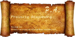 Preiszig Alexandra névjegykártya