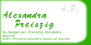 alexandra preiszig business card